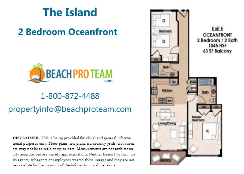 The Island Floor Plan E - 2 Bedroom Oceanfront